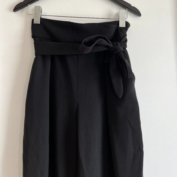Aritzia Wilfred | Feuille Black Paperbag Belt Pants - Picture 3 of 11